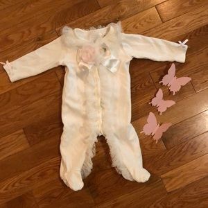 Koala Baby Boutique fancy white footie (3months)